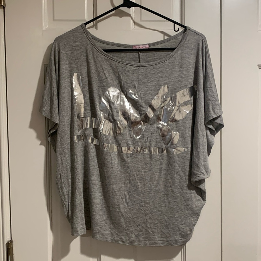 Gray Love Crop Top